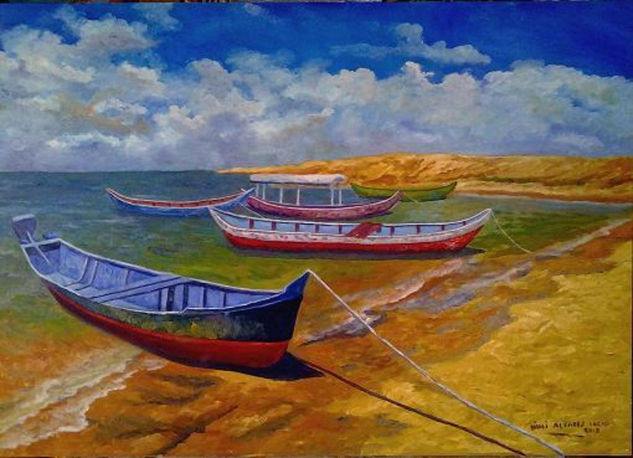 BARCAS Oil Canvas Marine Painting