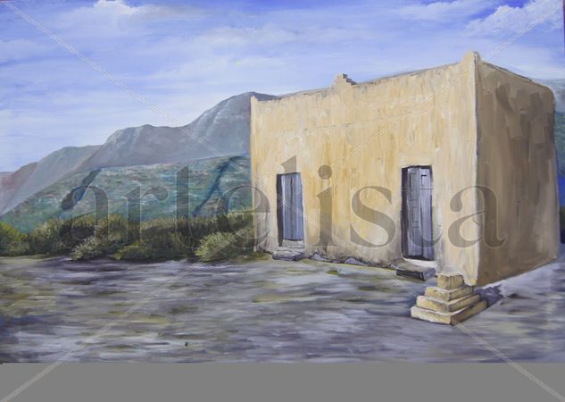 Escuela de Las Moras, Jaumave Oil Canvas Landscaping