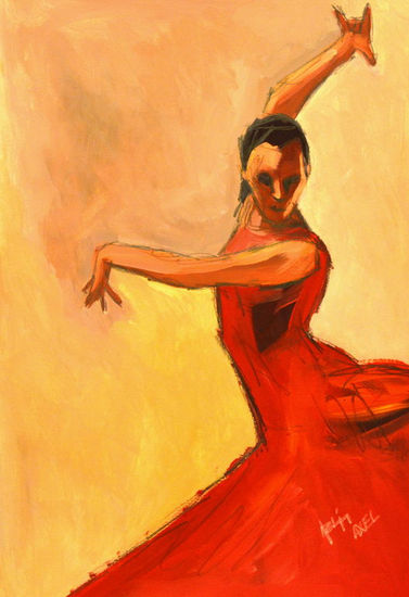 bailando Oil Card Figure Painting