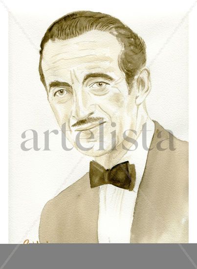 David Niven Watercolour Paper Portrait