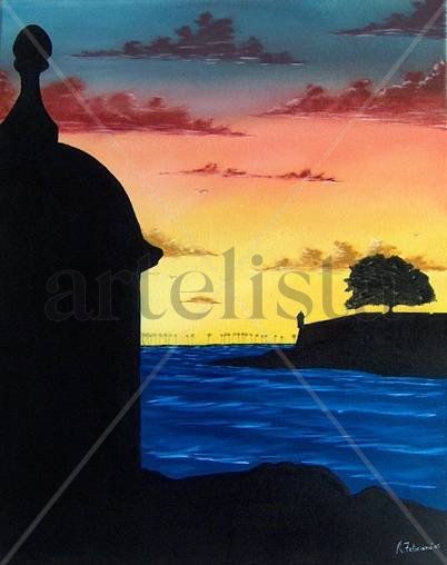 ATARDECER ENTRE GARITAS Oil Canvas Landscaping