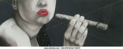 Mujer y habano