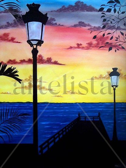 ATARDECER ENTRE HERMANOS Oil Canvas Landscaping