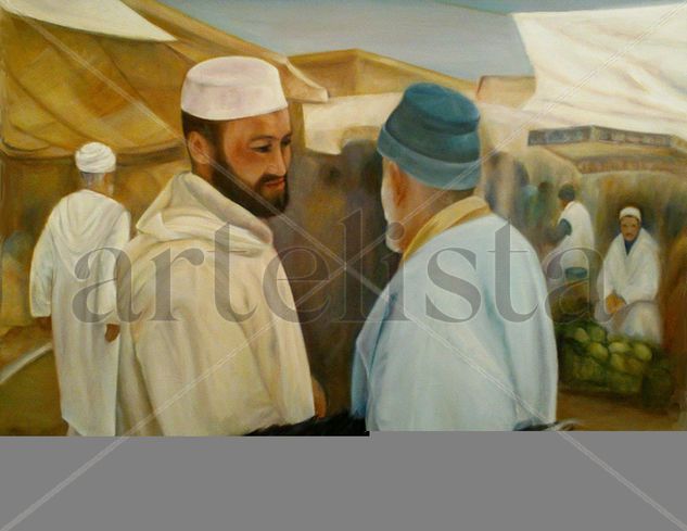 Mercado de los miércoles Oil Canvas Figure Painting