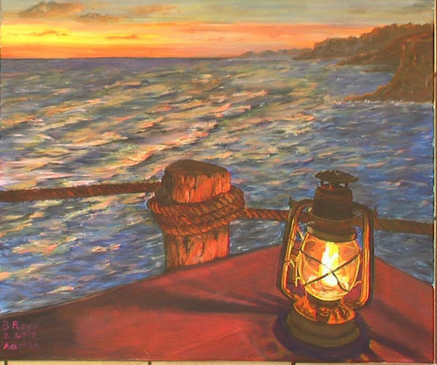 Luz para la noche Acrylic Canvas Marine Painting