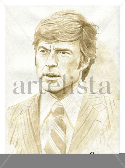 Robert Redford Watercolour Paper Portrait