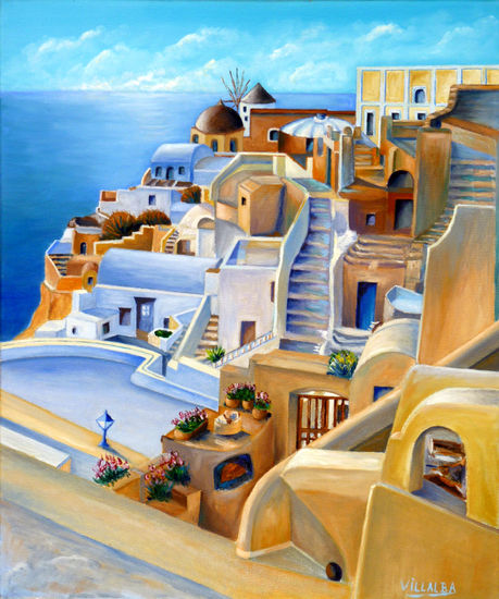 El mar y sus casas Oil Canvas Landscaping