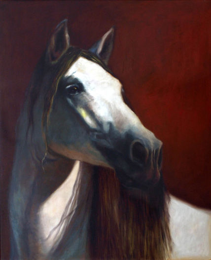 Horse in red