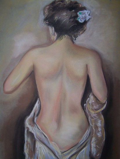 mujer desnudandose Pastel Papel Desnudos