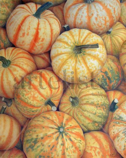 Calabazas Lápiz (a color) Cartulina Bodegones