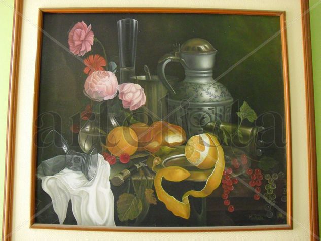 bodegon con jarron Oil Canvas Still Life Paintings