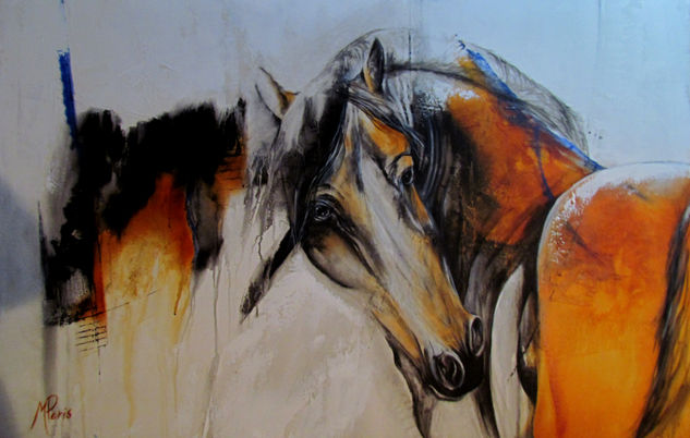 caballo blanco Acrylic Canvas Animals