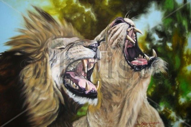 Apareamiento Oil Canvas Animals