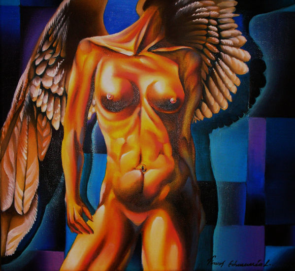 Seres alados Oil Canvas Figure Painting