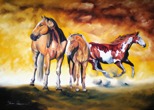 Razas equinas Oil Canvas Animals