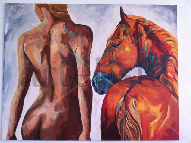 belleza y fuerza Oil Canvas Nude Paintings