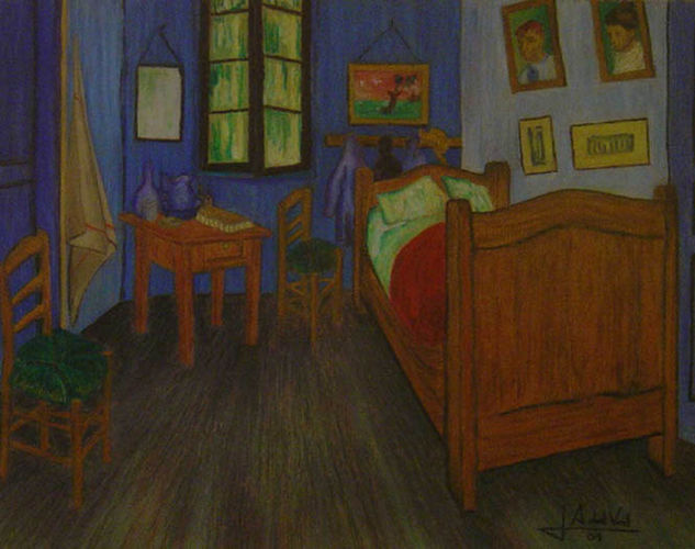 Habitación de Van Gogh Mixed media Paper Figure Painting