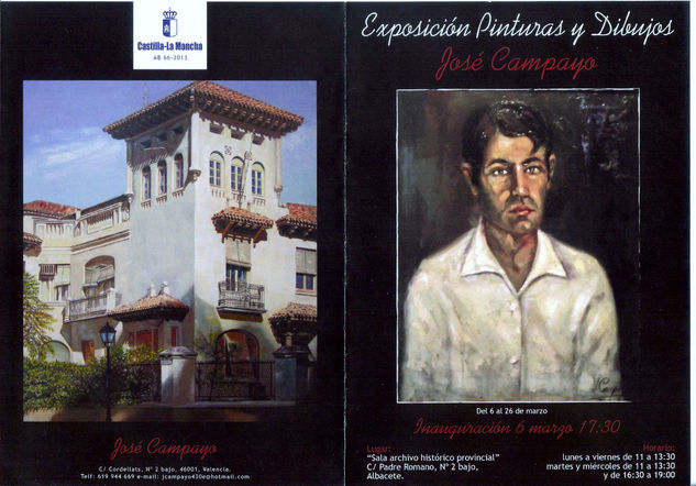 diptico de la exposicion Oil Card Portrait