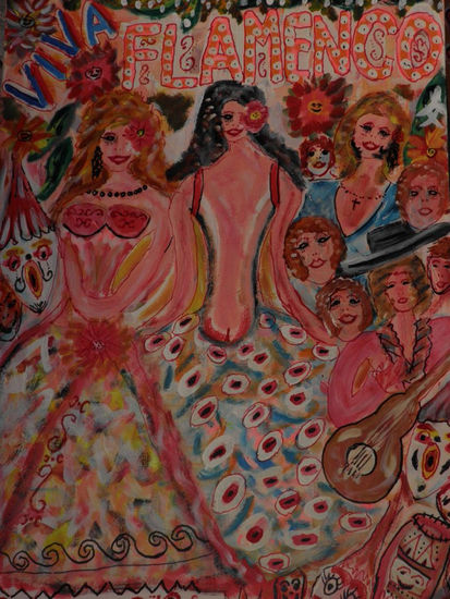 VIVA FLAMENCO Acrylic Card Still Life Paintings