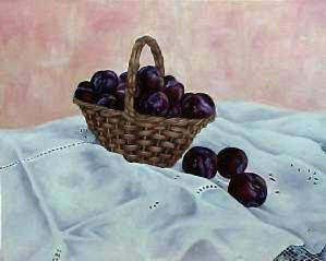 Ciruelas Oil Panel Still Life Paintings