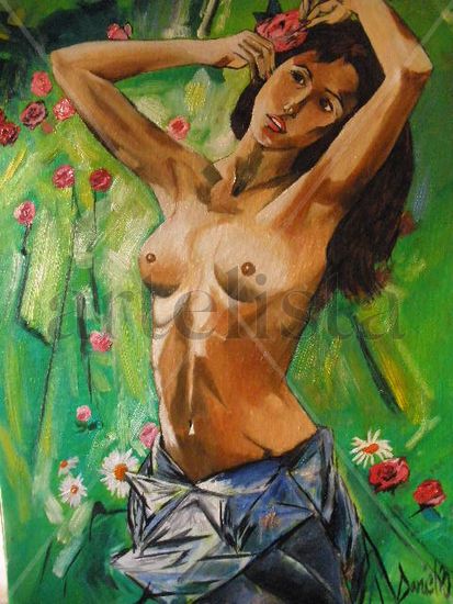 Primavera Óleo Tela Desnudos