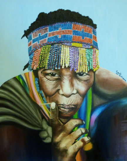 Mujer Namibia Oil Canvas Portrait