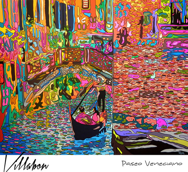 PASEO VENECIANO - VILLABON Acrylic Canvas Figure Painting