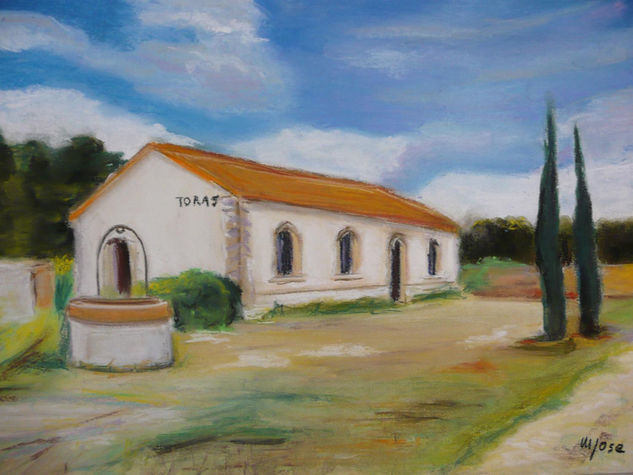 Antigua estación de Torás (Castellón) Pastel Papel Paisaje