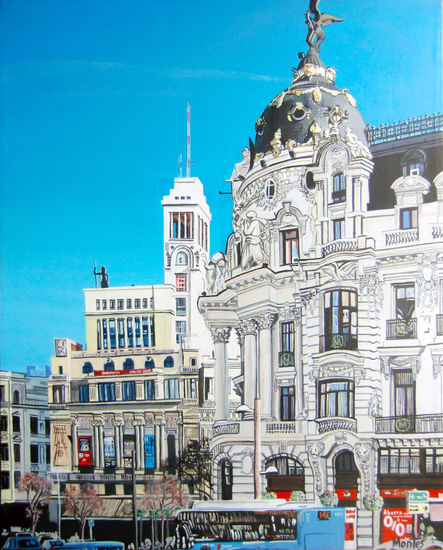 Círculo de Bellas Artes, (c/ Alcalá, Madrid) Acrylic Canvas Landscaping