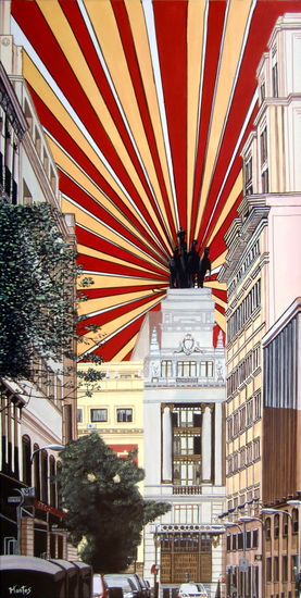 Edificio Alcalá 16, (Madrid). Acrylic Canvas Landscaping