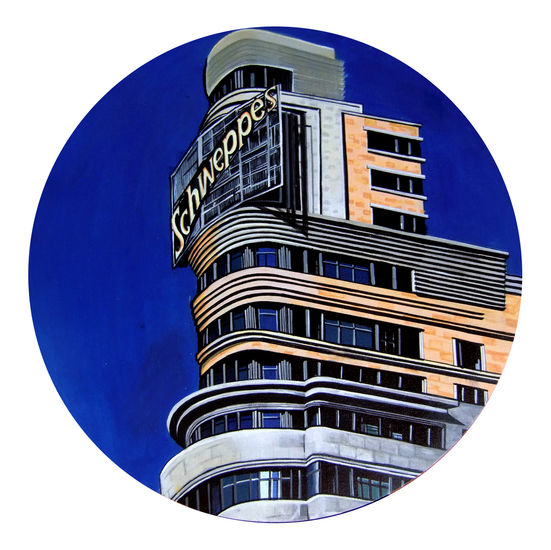 Edificio Carrión (Gran Via, Madrid) Acrylic Canvas Landscaping