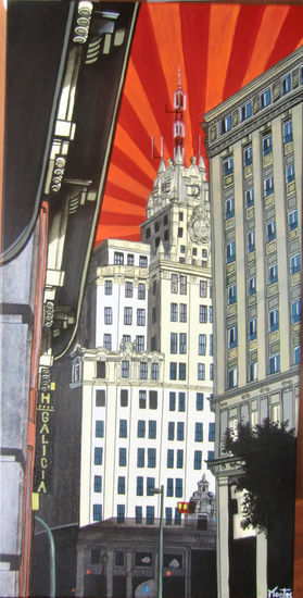 Edificio Telefónica (Gran Vía, Madrid) Acrylic Canvas Landscaping