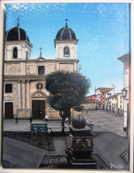 Plaza Santa María (Briviesca, Burgos) Acrylic Canvas Landscaping