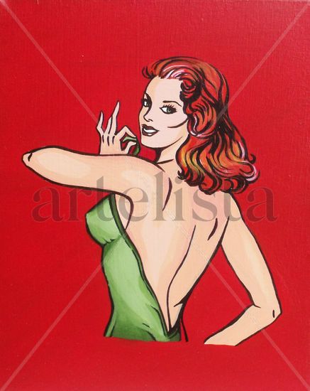 Pin up_04 Acrylic Canvas Figure Painting