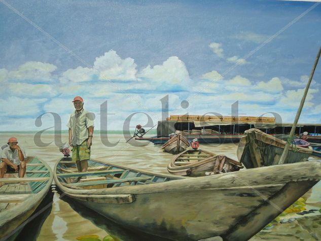 los papayeros Oil Canvas Landscaping