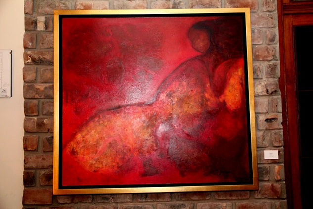 Femme en rouge Oil Canvas Others