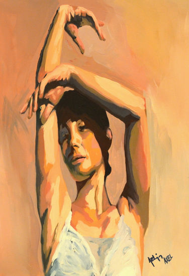 bailarina Oil Card Figure Painting