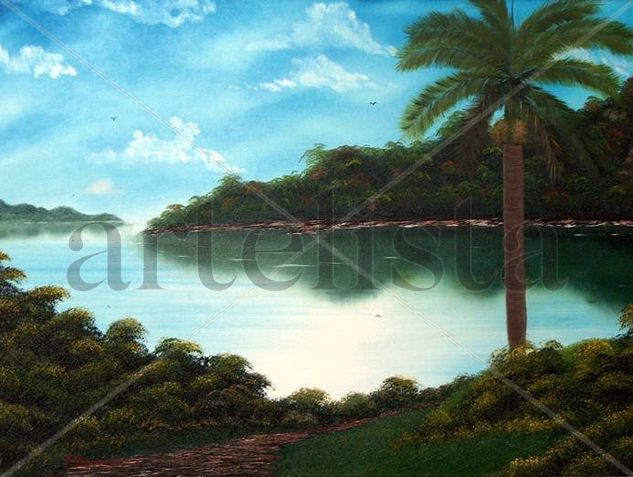 CALMA EN EL LAGO Oil Canvas Landscaping