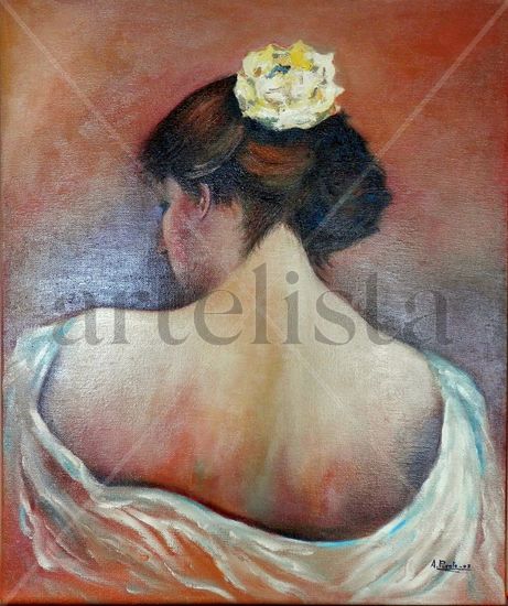 EN EL ROCIO Oil Canvas Figure Painting