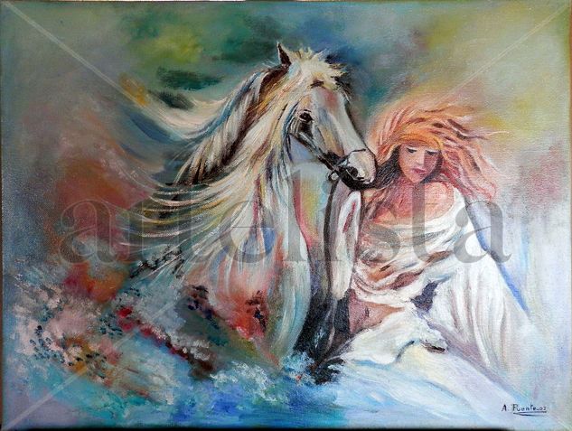 MI CABALLO LUCERO Oil Canvas Animals