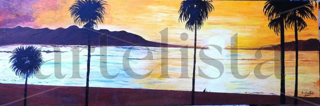 Atardecer Canarias Acrylic Canvas Landscaping