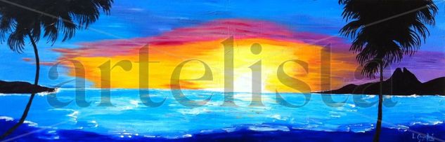 Amanecer en Canarias Acrylic Canvas Marine Painting