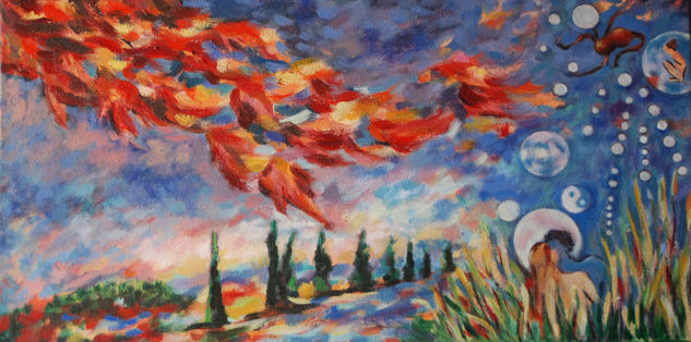 Besos de aire Oil Canvas Landscaping