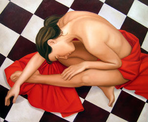 Sobre damero IV Oil Canvas Nude Paintings