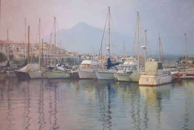 Puerto Banús Óleo Lienzo Marina