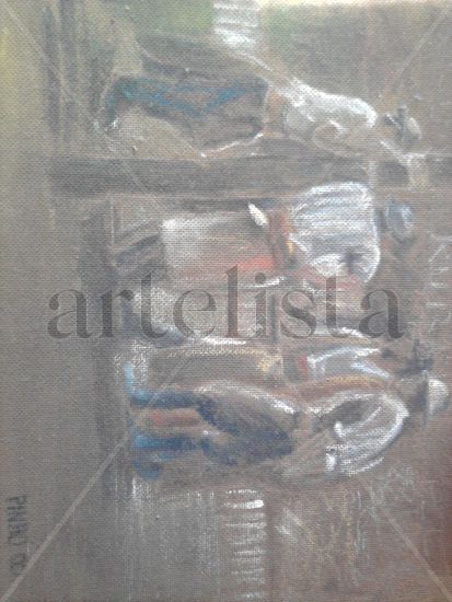 reunion de paisanos Pastel Others Figure Painting