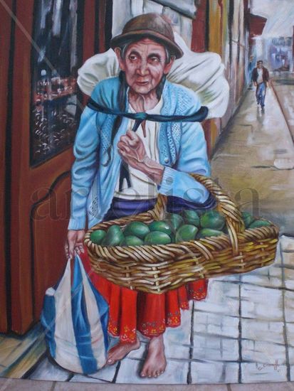 VENDEDORA DE FRUTAS Oil Canvas Portrait