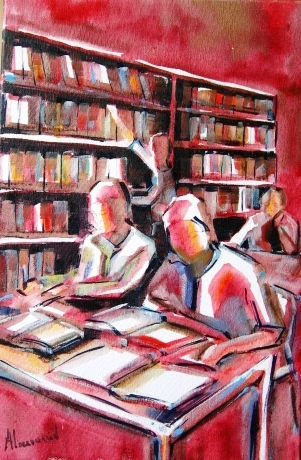 Biblioteca II Mixed media Canvas Others