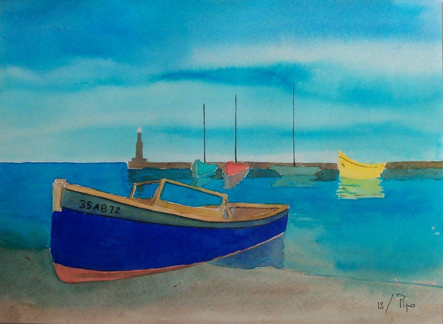 barcos Watercolour Paper Marine Painting