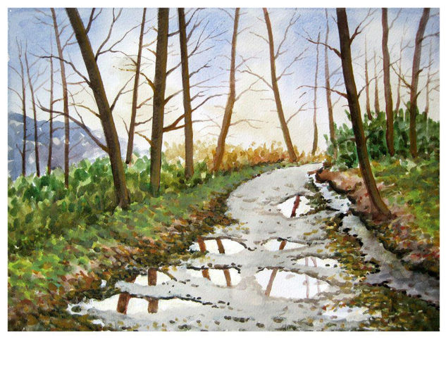 Camino encharcado Watercolour Paper Landscaping